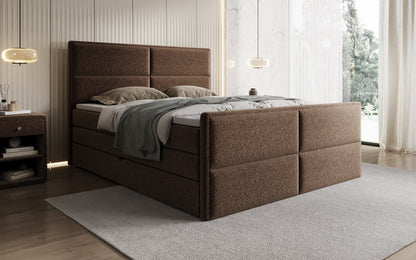 Luxusbetten24 Viola Boxspringbett Strukturstoff mit Stauraum