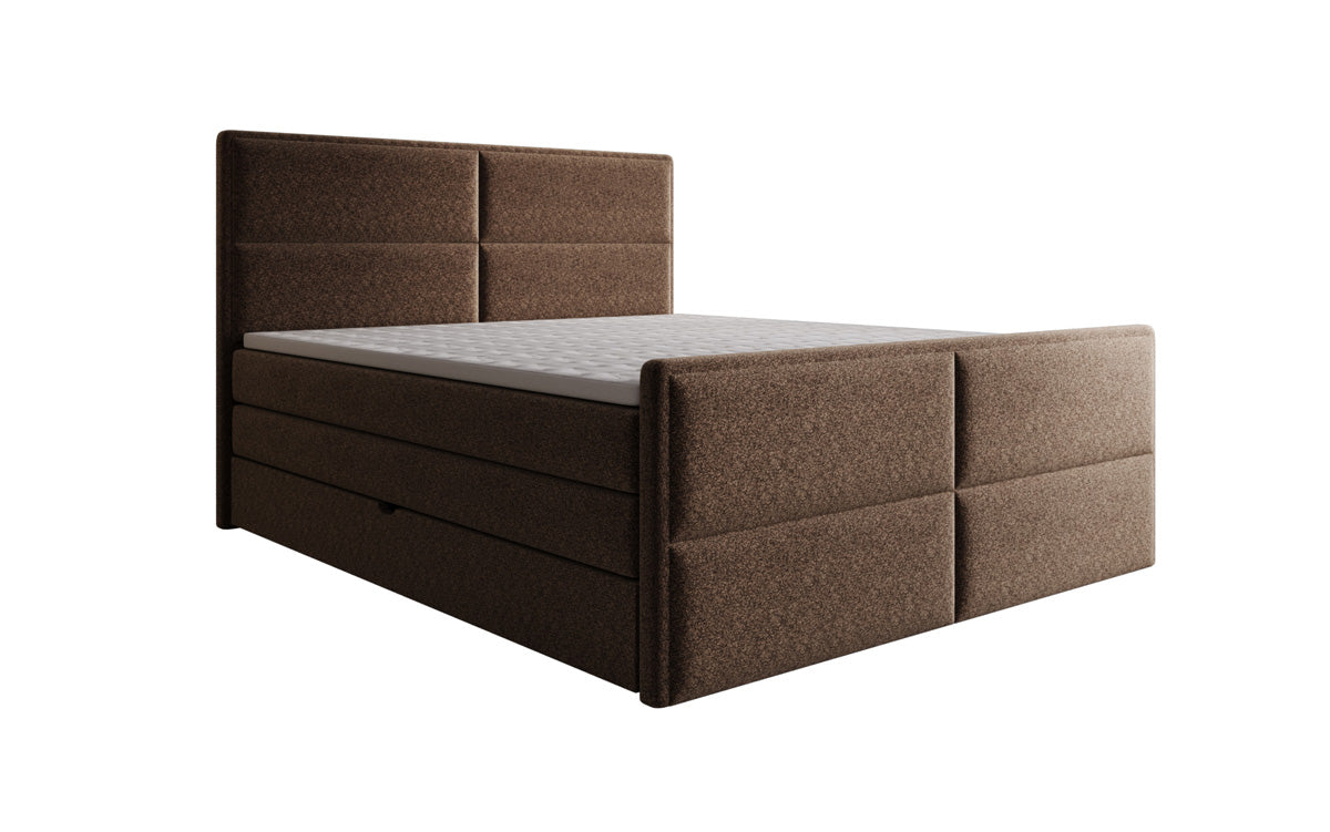 Luxusbetten24 Viola Boxspringbett Strukturstoff mit Stauraum