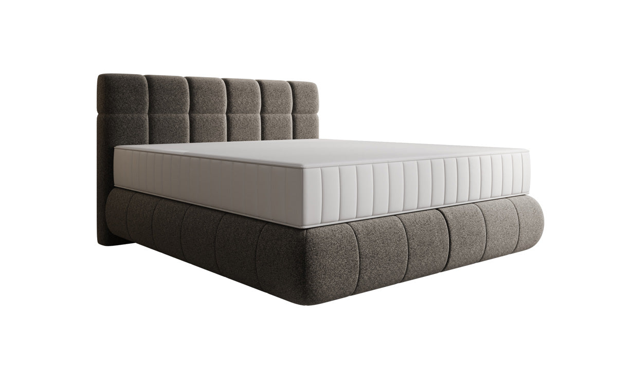 Luxusbetten24 Nala Boxspringbett aus Strukturstoff mit Schwebeoptik Komfort