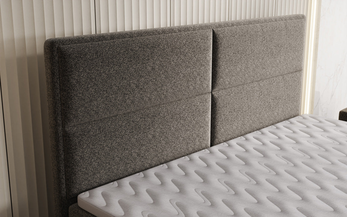 Luxusbetten24 Viola Boxspringbett Strukturstoff mit Stauraum