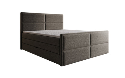 Luxusbetten24 Viola Boxspringbett Strukturstoff mit Stauraum