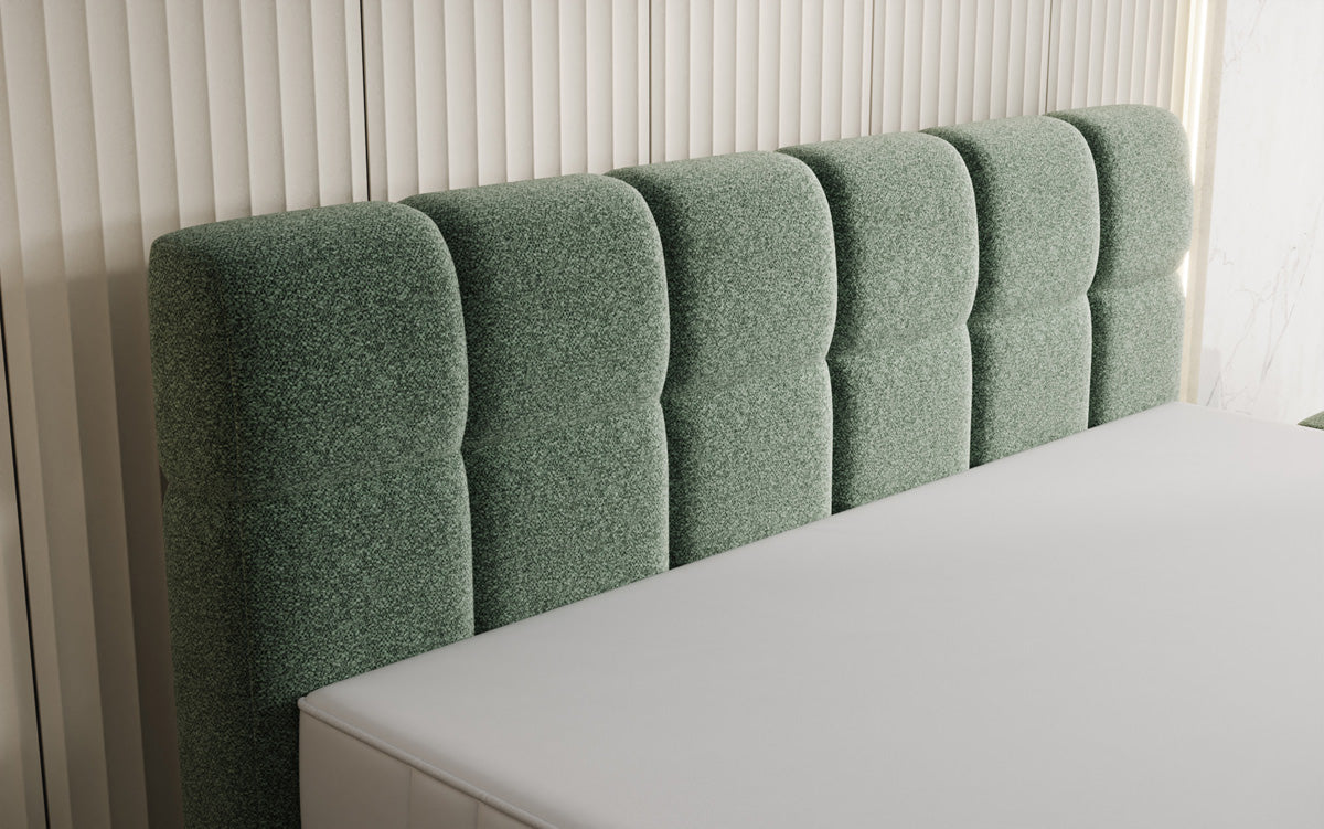 Luxusbetten24 Nala Boxspringbett aus Strukturstoff mit Schwebeoptik Komfort