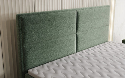 Luxusbetten24 Viola Boxspringbett Strukturstoff mit Stauraum