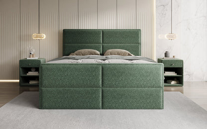 Luxusbetten24 Viola Boxspringbett Strukturstoff mit Stauraum