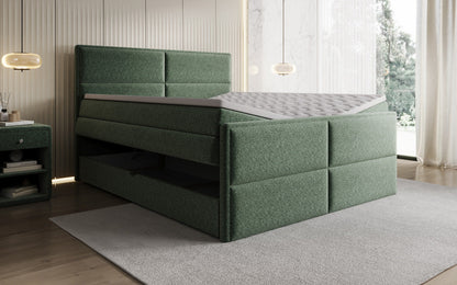 Luxusbetten24 Viola Boxspringbett Strukturstoff mit Stauraum
