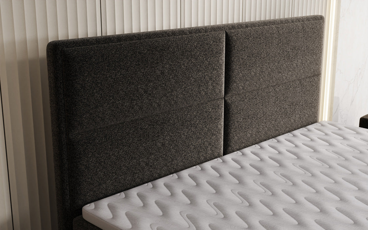 Luxusbetten24 Viola Boxspringbett Strukturstoff mit Stauraum