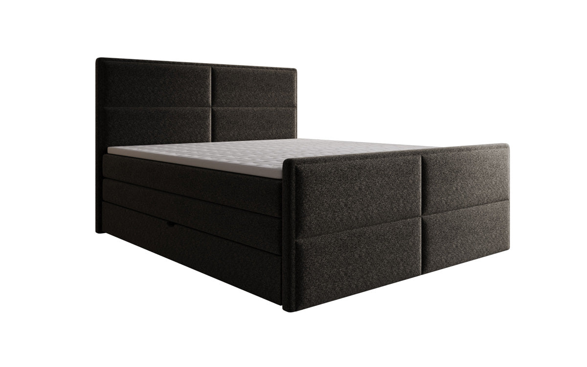 Luxusbetten24 Viola Boxspringbett Strukturstoff mit Stauraum