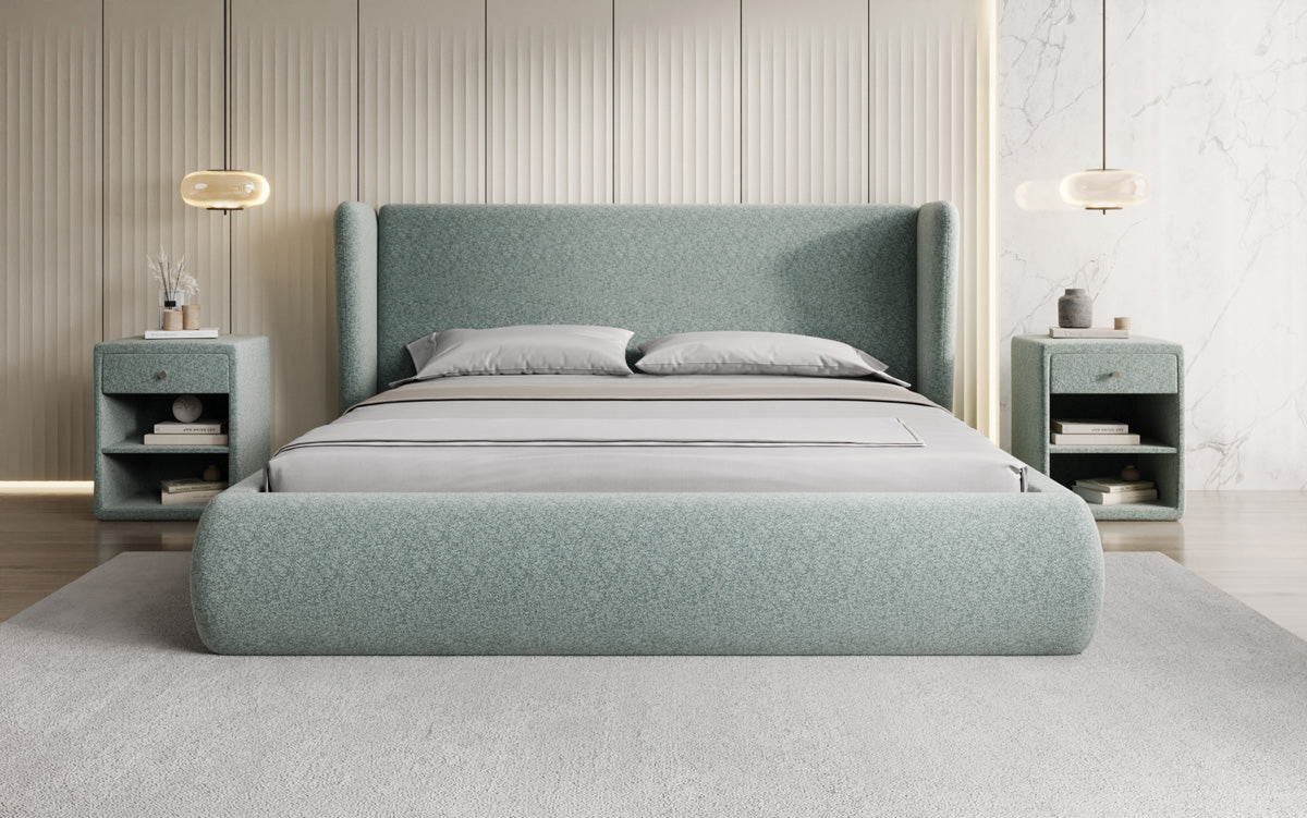 Designer Luxusbetten24 Rosalie Polsterbett aus Samt mit Stauraum