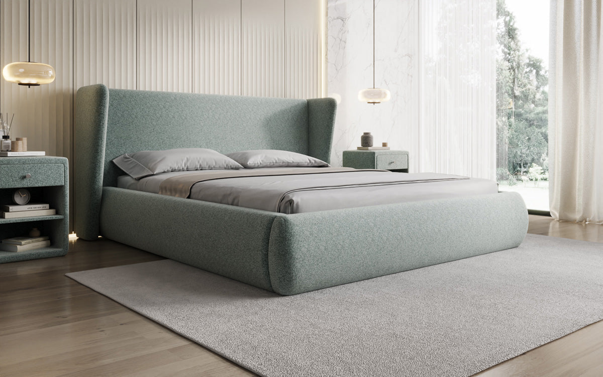 Designer Luxusbetten24 Rosalie Polsterbett aus Samt mit Stauraum
