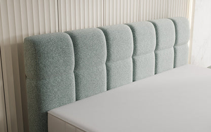Luxusbetten24 Nala Boxspringbett aus Strukturstoff mit Schwebeoptik Komfort