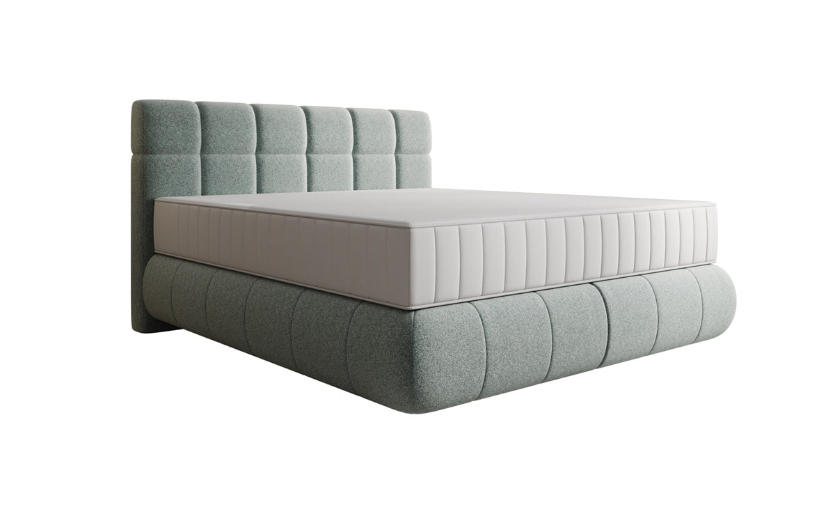 Luxusbetten24 Nala Boxspringbett aus Strukturstoff mit Schwebeoptik Komfort
