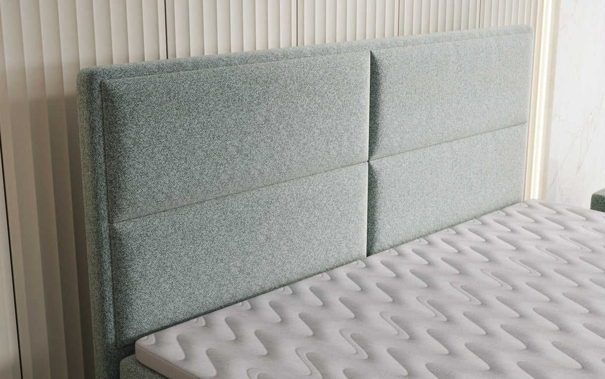 Luxusbetten24 Viola Boxspringbett Strukturstoff mit Stauraum
