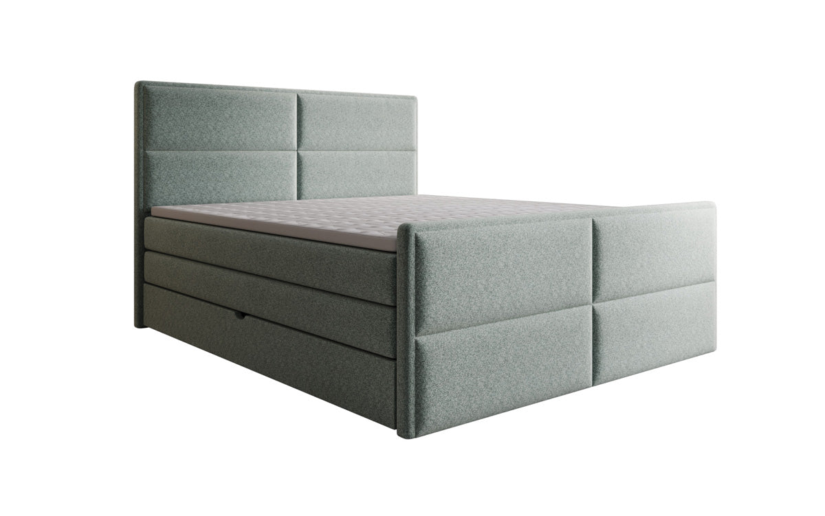 Luxusbetten24 Viola Boxspringbett Strukturstoff mit Stauraum