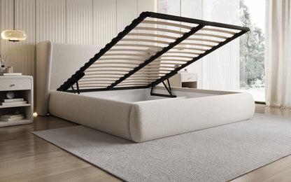 Designer Luxusbetten24 Rosalie Polsterbett aus Samt mit Stauraum
