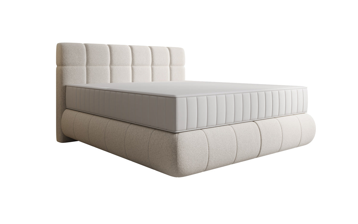 Luxusbetten24 Nala Boxspringbett aus Strukturstoff mit Schwebeoptik Komfort