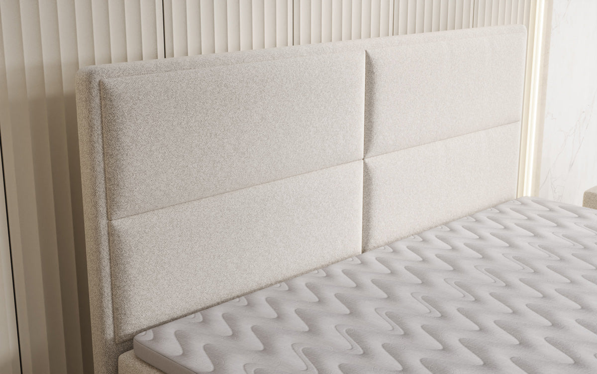 Luxusbetten24 Viola Boxspringbett Strukturstoff mit Stauraum