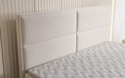 Luxusbetten24 Viola Boxspringbett Strukturstoff mit Stauraum