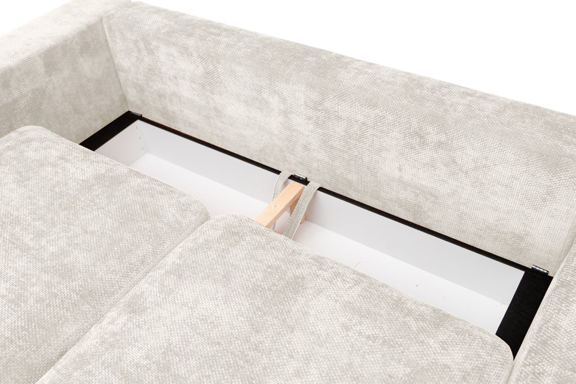 Luxusbetten24 Selena U Designer Sofa mit Schlaffunktion Strukturstoff
