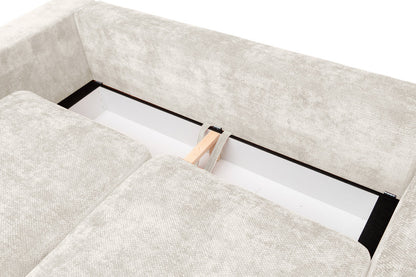 Luxusbetten24 Selena U Designer Sofa mit Schlaffunktion Strukturstoff