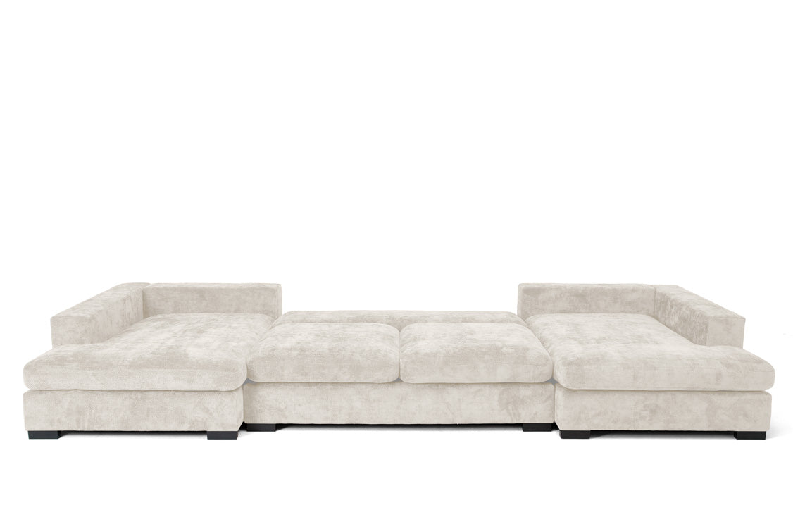 Luxusbetten24 Selena U Designer Sofa mit Schlaffunktion Strukturstoff