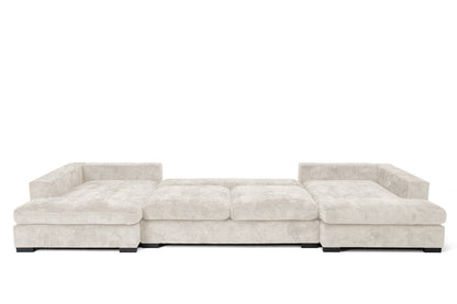 Luxusbetten24 Selena U Designer Sofa mit Schlaffunktion Strukturstoff