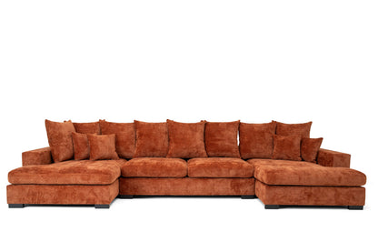 Luxusbetten24 Selena U Designer Sofa mit Schlaffunktion Strukturstoff