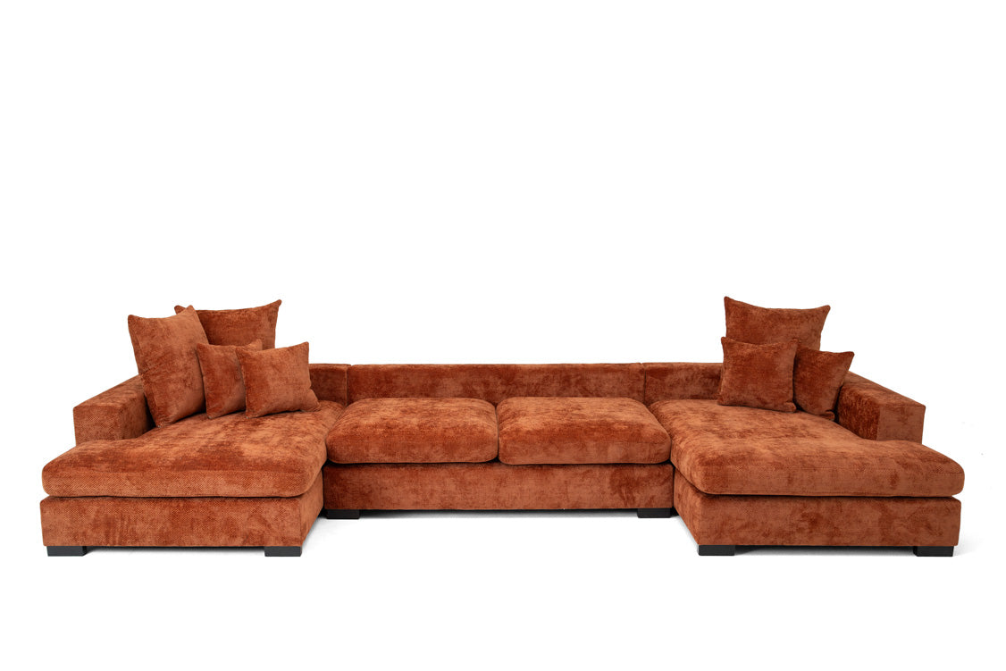 Luxusbetten24 Selena U Designer Sofa mit Schlaffunktion Strukturstoff