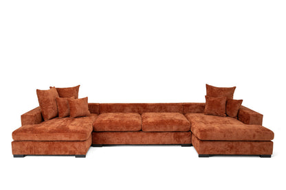 Luxusbetten24 Selena U Designer Sofa mit Schlaffunktion Strukturstoff