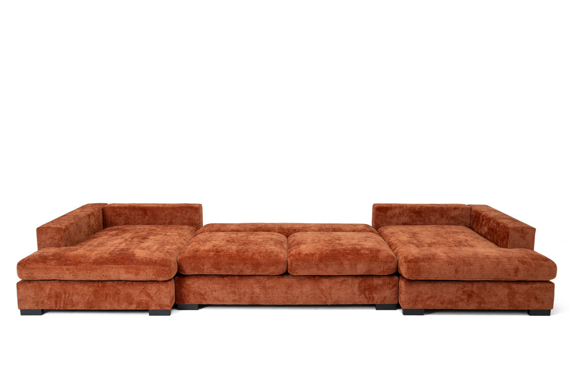 Luxusbetten24 Selena U Designer Sofa mit Schlaffunktion Strukturstoff