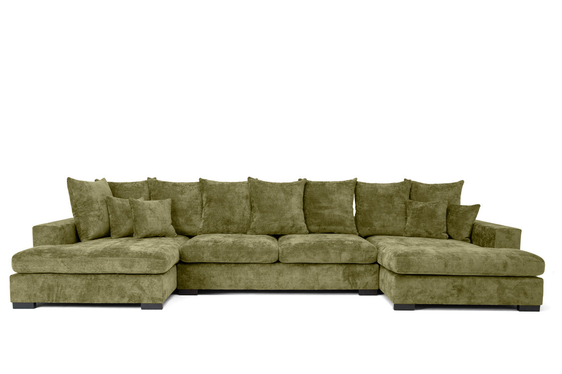 Luxusbetten24 Selena U Designer Sofa mit Schlaffunktion Strukturstoff