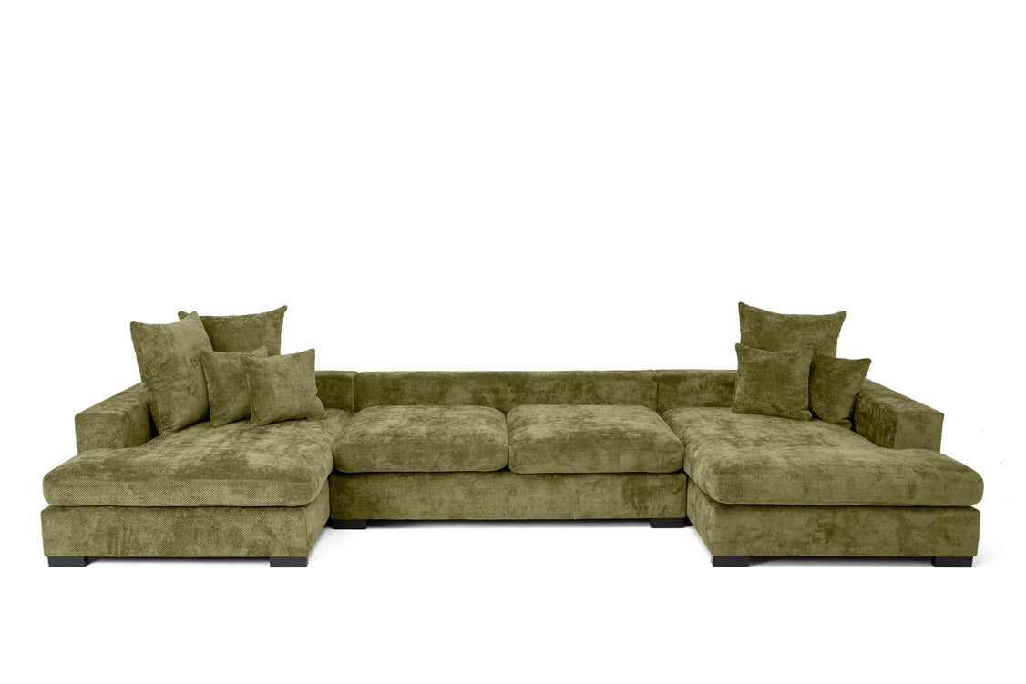 Luxusbetten24 Selena U Designer Sofa mit Schlaffunktion Strukturstoff