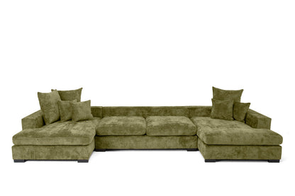 Luxusbetten24 Selena U Designer Sofa mit Schlaffunktion Strukturstoff