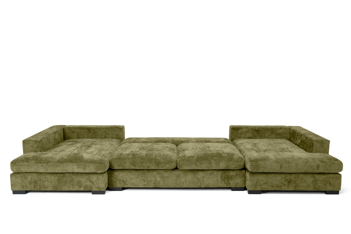 Luxusbetten24 Selena U Designer Sofa mit Schlaffunktion Strukturstoff