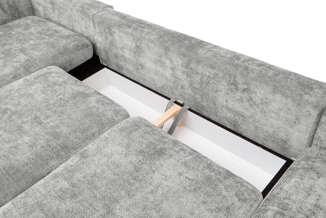 Designer Sofa Selena L mit Schlaffunktion in Strukturstoff