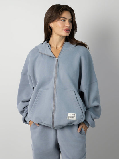 Comfrt Affirmation Zip Hoodie Oversized Super Soft Cotton Maroon