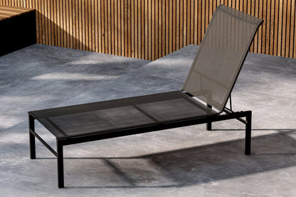 Sonnenliege Arelia – Textilene‑Lounge Mit Stahlgestell, Schwarz & Beige