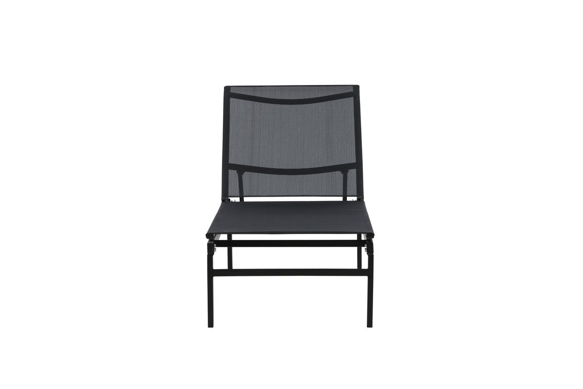 Sonnenliege Arelia – Textilene‑Lounge Mit Stahlgestell, Schwarz & Beige