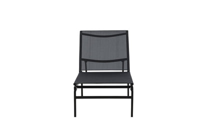 Sonnenliege Arelia – Textilene‑Lounge Mit Stahlgestell, Schwarz & Beige