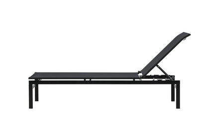Sonnenliege Arelia – Textilene‑Lounge Mit Stahlgestell, Schwarz & Beige