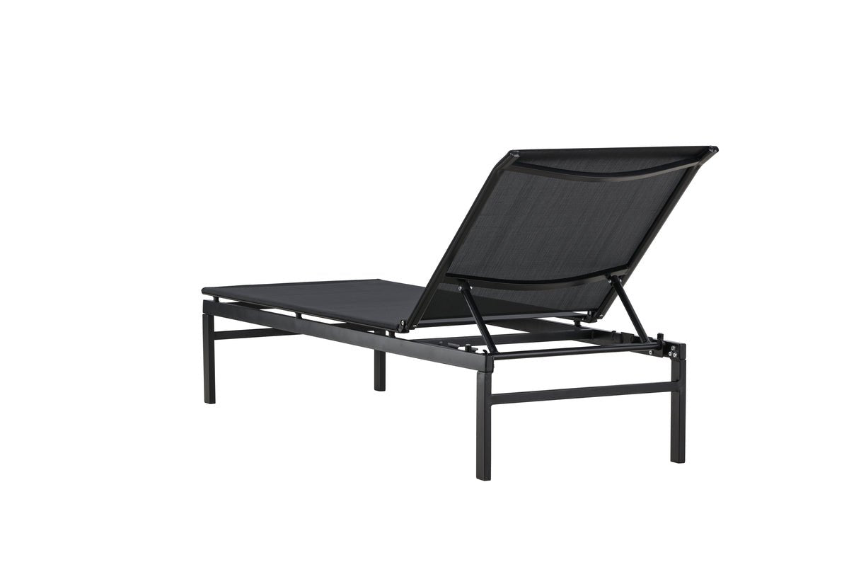 Sonnenliege Arelia – Textilene‑Lounge Mit Stahlgestell, Schwarz & Beige