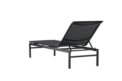 Sonnenliege Arelia – Textilene‑Lounge Mit Stahlgestell, Schwarz & Beige