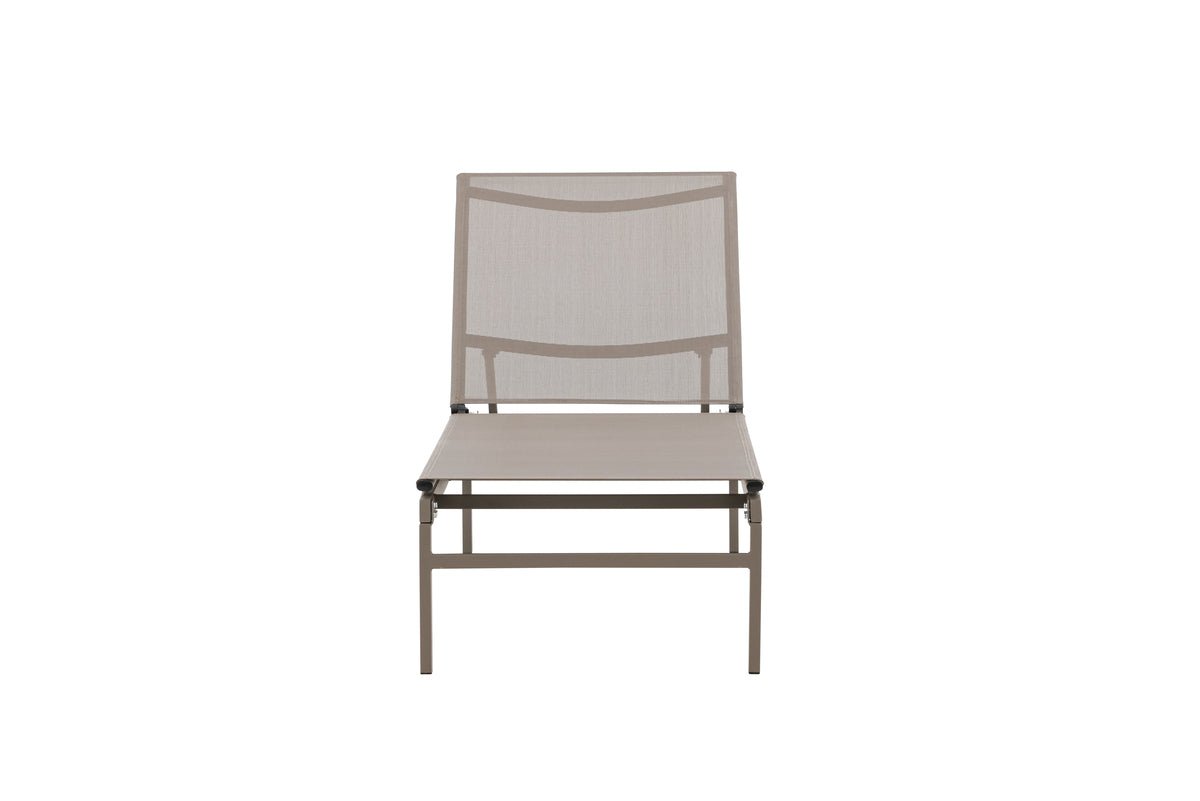 Sonnenliege Arelia – Textilene‑Lounge Mit Stahlgestell, Schwarz & Beige