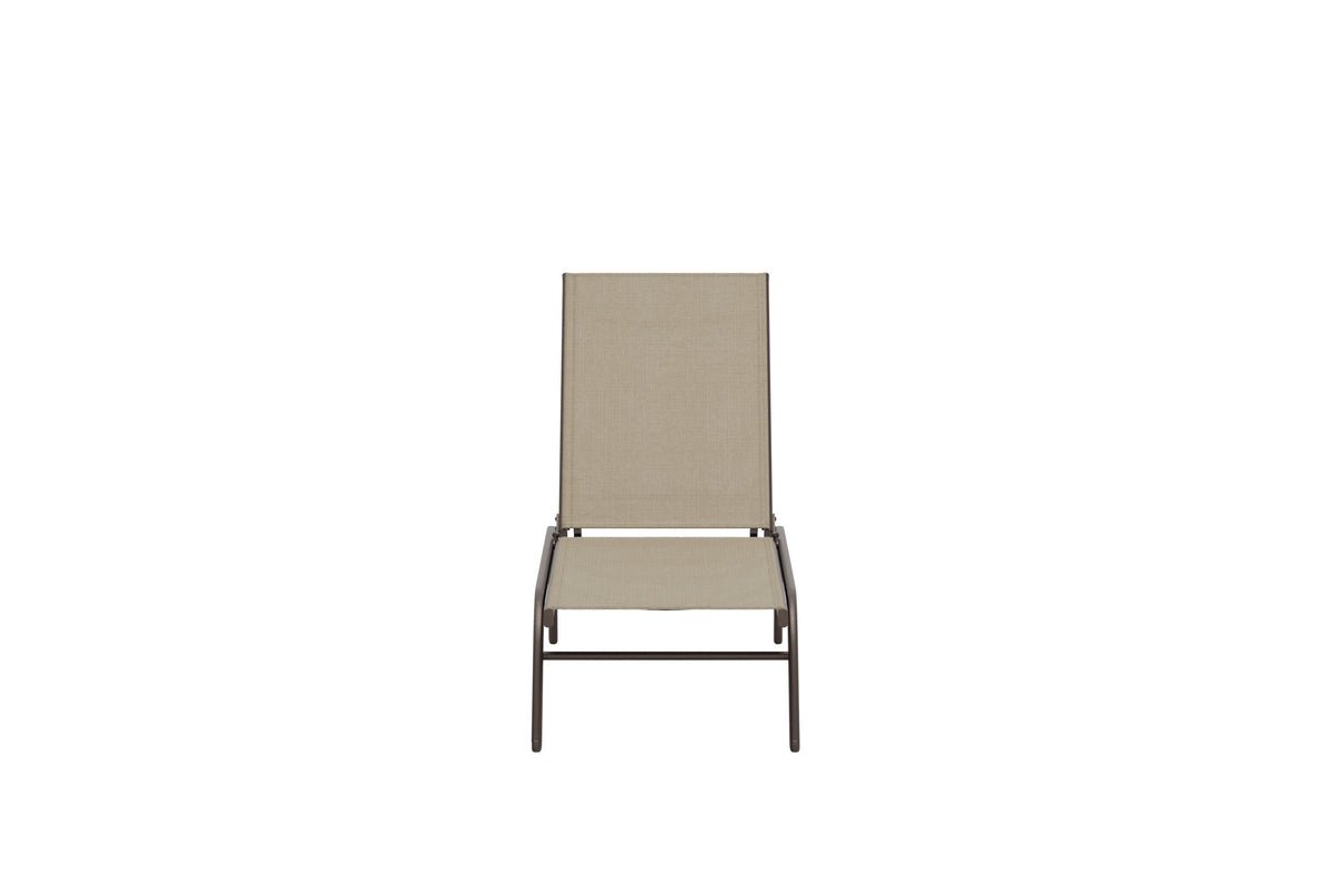 Luxusbetten24 Lorina Sonnenliege aus Textilene mit Stahlgestell, Beige
