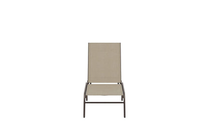 Luxusbetten24 Lorina Sonnenliege aus Textilene mit Stahlgestell, Beige
