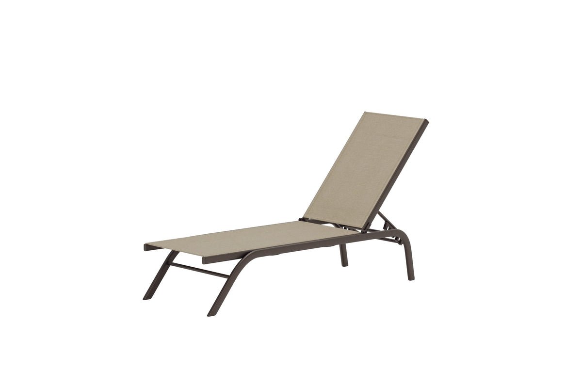 Luxusbetten24 Lorina Sonnenliege aus Textilene mit Stahlgestell, Beige