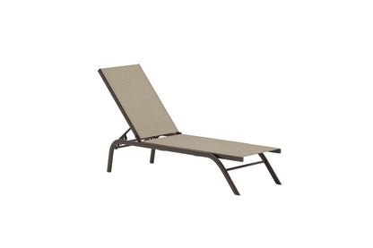 Luxusbetten24 Lorina Sonnenliege aus Textilene mit Stahlgestell, Beige