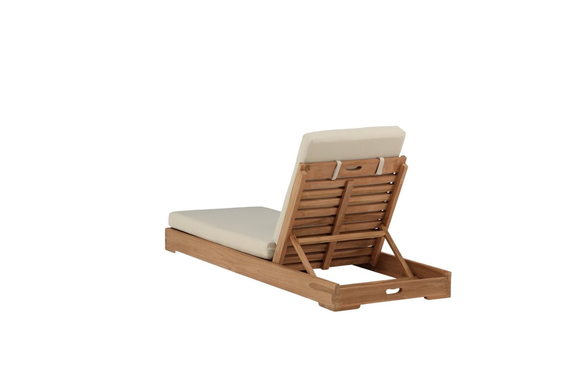 Luxusbetten24 Nara Sonnenliege Teakholz Naturoptik