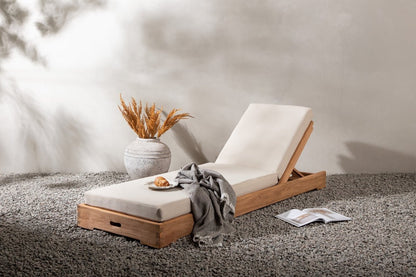 Luxusbetten24 Nara Sonnenliege Teakholz Naturoptik