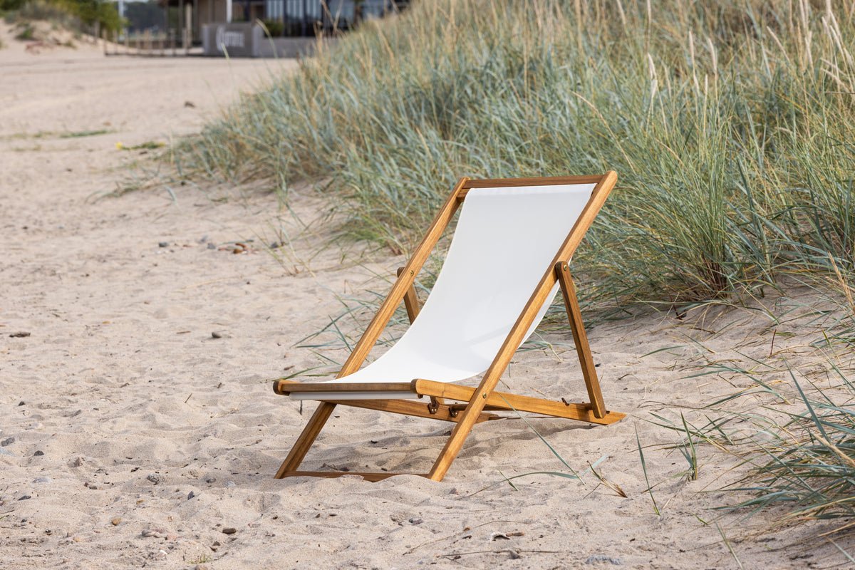 Valina Premium Garten Outdoor Sonnenliege Akazienholz Komfort Natur/Beige