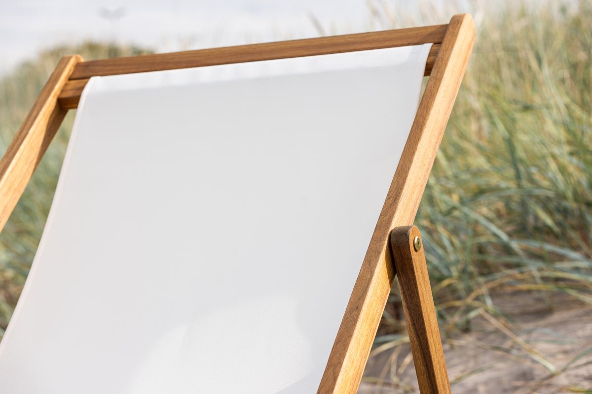 Valina Premium Garten Outdoor Sonnenliege Akazienholz Komfort Natur/Beige